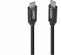 Lindy USB 3.2 Type-C Cable 36975 - 0.5m, 20Gbps, 100W PD, TPE, Double-shielded, Black