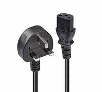 5m UK 3 Pin Plug to IEC C13 mains power Cable, Black