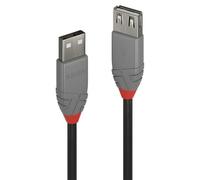 Lindy 5m USB 2.0 Type A Extension Cable Anthra Line. Cable length: 5 m. Connector 1: USB A Connector 2: USB A USB version: USB 2.0 Maximum data transfer rate: 0.48 Gbit/s Product colour: Black Grey Ma