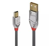 Lindy 5m USB 2.0 Type A to Mini-B Cable Cromo Line. Cable length: 5 m. Connector 1: USB A Connector 2: Mini-USB B USB version: USB 2.0 Maximum data transfer rate: 0.48 Gbit/s Connector contacts platin