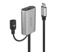 LINDY 5m USB 3.1 Active Extension Cable Type C to C Black/Silver