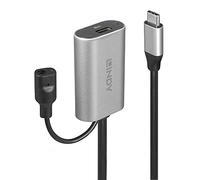 LINDY 5m USB 3.1 Active Extension Cable Type C to C - Black/Silver