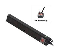 Lindy 6 Way UK Mains Sockets. Vertical PDU with UK Mains Plug