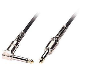 LINDY 6m Guitar Lead - 1/4 Inch Straight Jack to 1/4 Inch Right Angled Jack Black