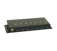 Lindy 7 Port USB 3.0 Metal Hub. Hub interfaces: USB 3.2 Gen 1 (3.1 Gen 1) Type-A. Data transfer rate: 5000 Mbit/s Product colour: Black Cable length: 0.8 m. Width: 185 mm Depth: 75 mm Height: 20 mm. C