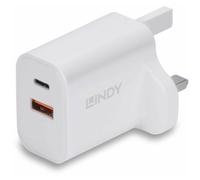 Lindy 30W USB Type A & C Charger UK Plug, Dual