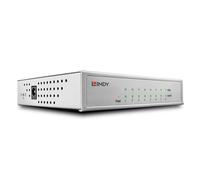 Lindy Network Switch - Gigabit, Desktop, 8 Port, 10/100/1000 Managed Silver Power over Ethernet (PoE)