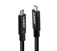Lindy 8m Active USB 3.2 Gen 2 USB-C to USB-C Cable, 10Gbps Data Transfer, DisplayPort 1.4, 100W Power Delivery, Black