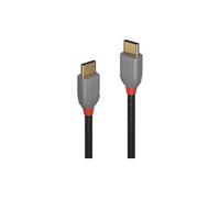 Lindy Anthra 2 M USB Data Transfer Cable Type C Male - Male Shielding Black Grey