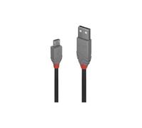 LINDY Anthra Line 5 m Micro-USB/USB Data Transfer Cable Shielding - Black