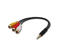 LINDY Audio video adapter (video + audio stereo) with 4-segment 3.5 mm male to 3x RCA female