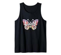 Lindy Butterfly - Personalized Cute Name Word Art Tank Top
