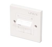 Lindy CAT5e Single Wall Plate with 1 x Angled RJ-45 Shuttered Socket, Unshielded