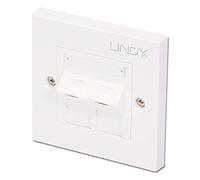 LINDY CAT5e Single Wall Plate with 2 x Angled RJ-45 Shuttered Socket Unshielded