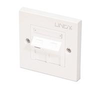 Lindy CAT6 Single Wall Plate with 1 x Angled RJ-45 Shuttered Socket, Unshielded