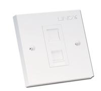 Lindy CAT6 Single Wall Plate with 1 x RJ-45 Shuttered Socket, Unshielded