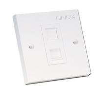 LINDY CAT6 Single Wall Plate with 1 x RJ-45 Shuttered Socket Unshielded