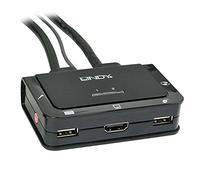 Lindy Compact 2 Port KVM Switch - HDMI, USB 2.0 & Audio, Black