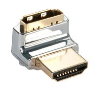 Lindy CROMO HDMI Male to HDMI Female 90 Degree Right Angle Adapter - Up, Chrome