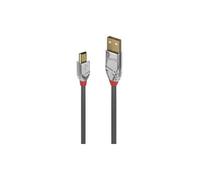 Lindy Cromo Line 3M USB Data Transfer Cable Type A Male To B Mini Shielding Grey