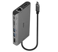 Lindy DST-Mini XT, USB-C Laptop Mini Docking Station with Single Display (4K) or Dual Display (Full HD) and 100W Pass-Through Charging