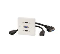 Lindy Dual HDMI and VGA Faceplate with 10cm trailing leads