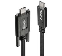 Lindy Dual Screw USB cable USB 3.2 Gen 2 (3.1 Gen 2) 1 m USB C Black