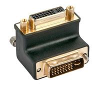 LINDY DVI-I Male to DVI-I Female 90° Adapter Down