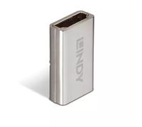 Lindy HDMI 2.1 Female to Female Coupler. Connector 1: HDMI 2.1 Connector 2: HDMI 2.1 Connector contacts plating: Gold. Product colour: Silver