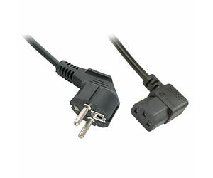 LINDY IEC-Netzkabel abgewinkelt Schuko an C13 2m ACC NEW