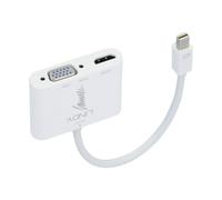 Lindy Mini DisplayPort 1.2 to HDMI 1.4 & VGA Adapter Converter Full HD 1080p