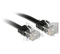 LINDY Patch Cat. 6 U/UTP Flat Network Cable Copper, Black 0.3 m