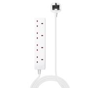 LINDY Power Strip - UK Mains 4 Way Gang Socket White 2m