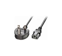 LINDY Standard Power Cord 3 m UK Power / IEC 60320 C13 230 V AC / 5 A Black