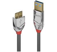 LINDY USB 3.0 Type A to MicroB Cable, Cromo Line Grey