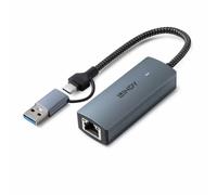 Lindy USB 3.2 Gen 1 to 5G Ethernet Converter - USB-C and USB-A Network Adapter