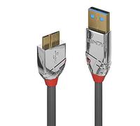 LINDY USB 3.2 Type A to Micro-B Cable, Cromo Line - Grey, 3m