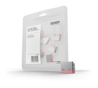 Lindy USB Port Blocker - Pack of 10, Pink 40460 White 10 Pack No Key