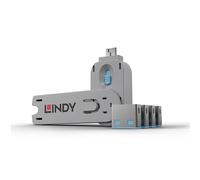 Lindy USB Port Blocker - Pack of 4, Colour Code: Blue