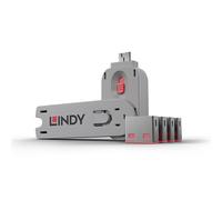 Lindy USB Port Blocker - Pack of 4, Colour Code: Pink