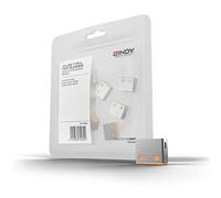 LINDY USB Port Blocker (without key) - Pack of 10 Colour Code: Orange