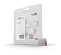 LINDY USB Port Blocker (without key) - Pack of 10 Colour Code: Pink