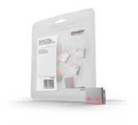 Lindy USB Type A Port Blockers Without Key - Pack of 10 Pink
