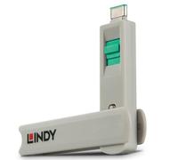 Lindy USB Type C Port Blocker Key - Pack of 4 Blockers, Green