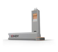 Lindy USB Type C Port Blocker Key - Pack of 4 Blockers, Orange