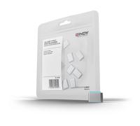 Lindy USB Type C Port Blockers (Without Key) - Pack of 10, Blue