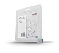 LINDY USB Type C Port Blockers (Without Key) - Pack of 10, Blue