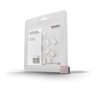 LINDY USB Type C Port Blockers Without Key, Pink - Pack of 10