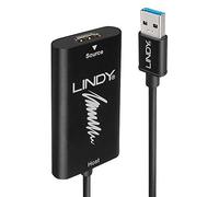 LINDY Video Capture Device, HDMI to USB 3.0, 1920x1080p 60FPS, Broadcast Live & Record via DSLR, Camcorder, ActionCam, for use with Teams, Zoom, Skype & Live streaming with OBS, Xsplit, Shadowplay