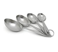 Lindy's 4-Piece Stainless Steel Scoops Measuring Spoons, 9 inches Long, Silver